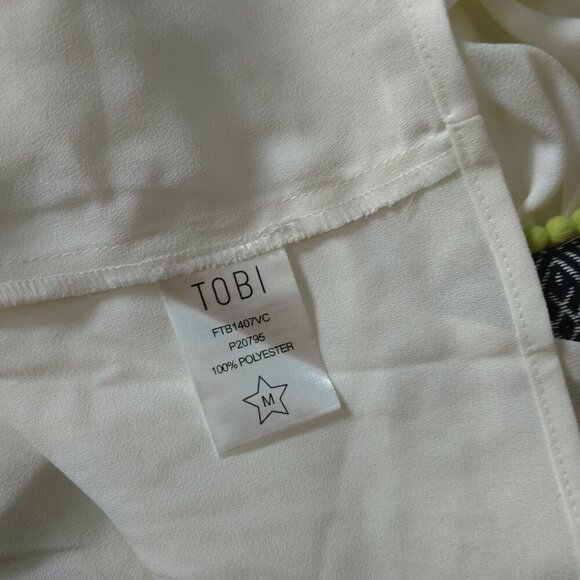 Tobi Women's Medium Long Sleeve Pullover Boho Embroidered Cuff Blouse V-Neck - Picture 8 of 8